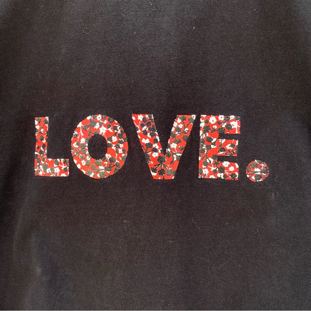 REBECCA MINKOFF Cropped Black LOVE Tee Shirt - Picture 3 of 5